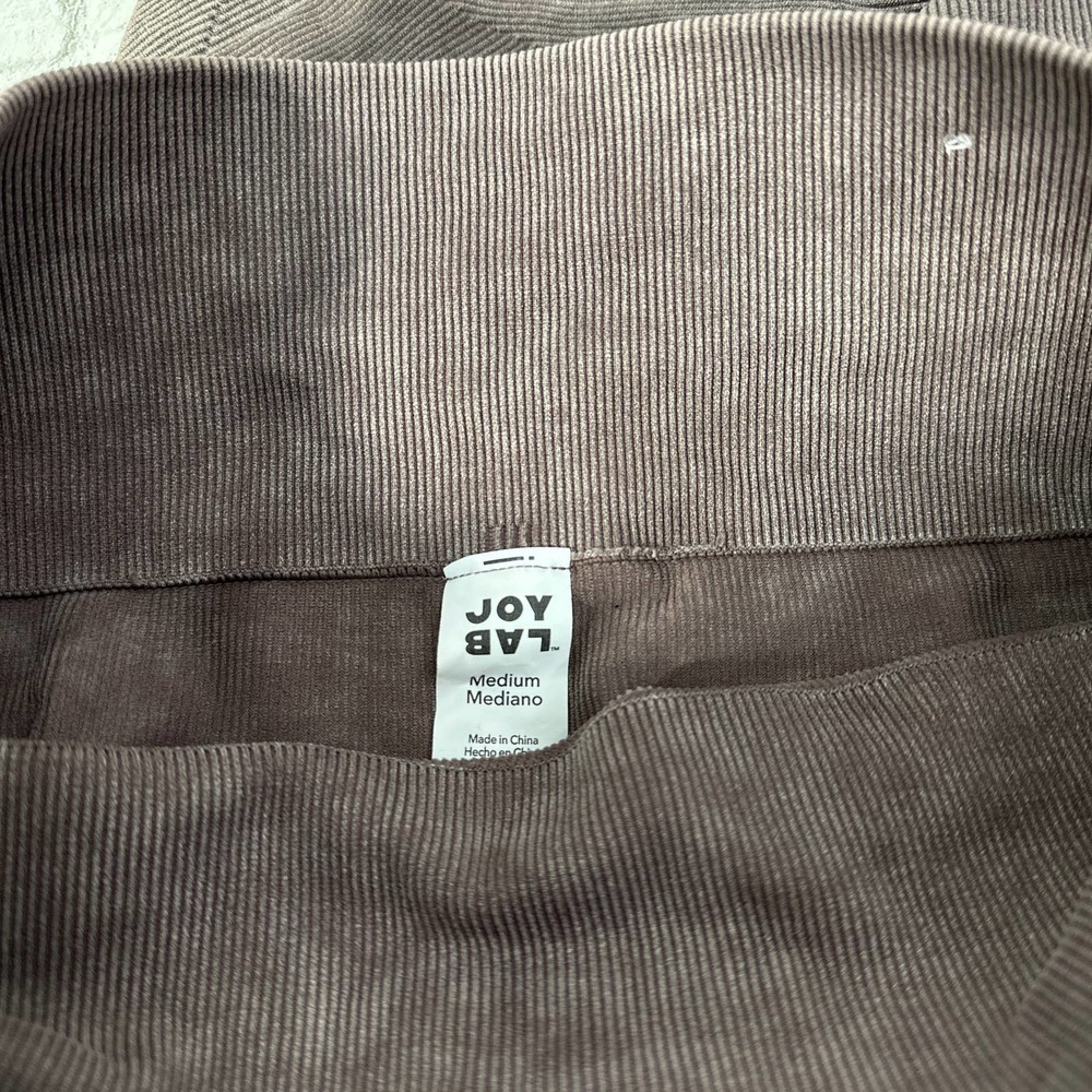 JOY LAB High Rise Seamless Ribbed Dusty Brown 7/8 Leggings Size Medium - Picture 3 of 3